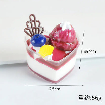Miniature Faux Cupcake and Dessert Fridge Magnets - (Heart-shaped plastic box) jam purple-single without packaging - magnets
