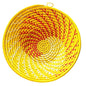 Large Yellow Woven African Basket - -