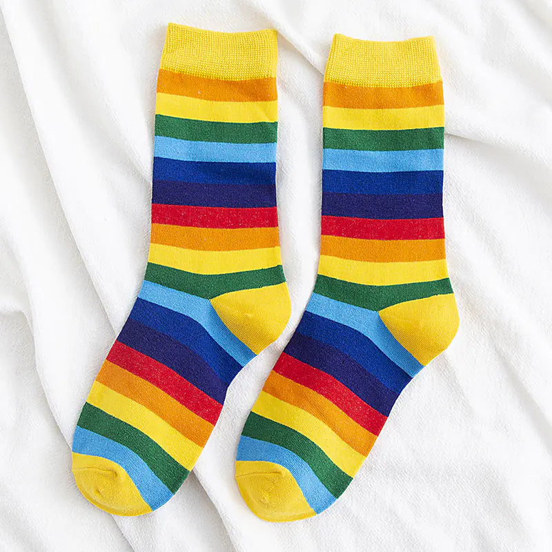 Rainbow Striped Stockings for Women - Kia Day Design