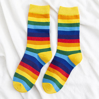 Rainbow Striped Stockings for Women - Kia Day Design