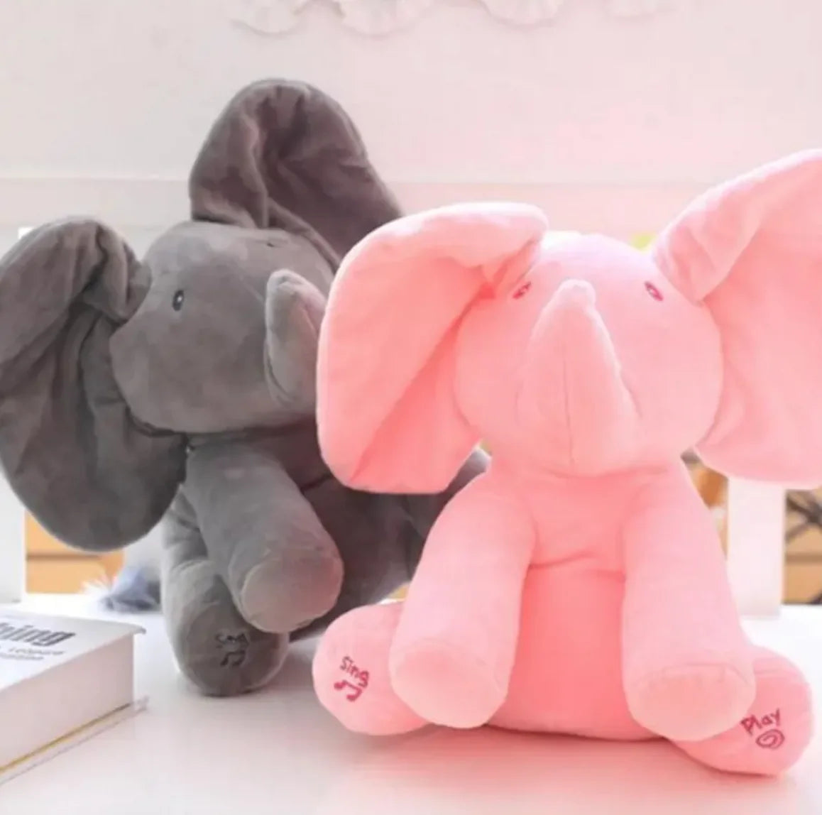 Interactive Peek-A-Boo Elephant Plush Toy - - Toy