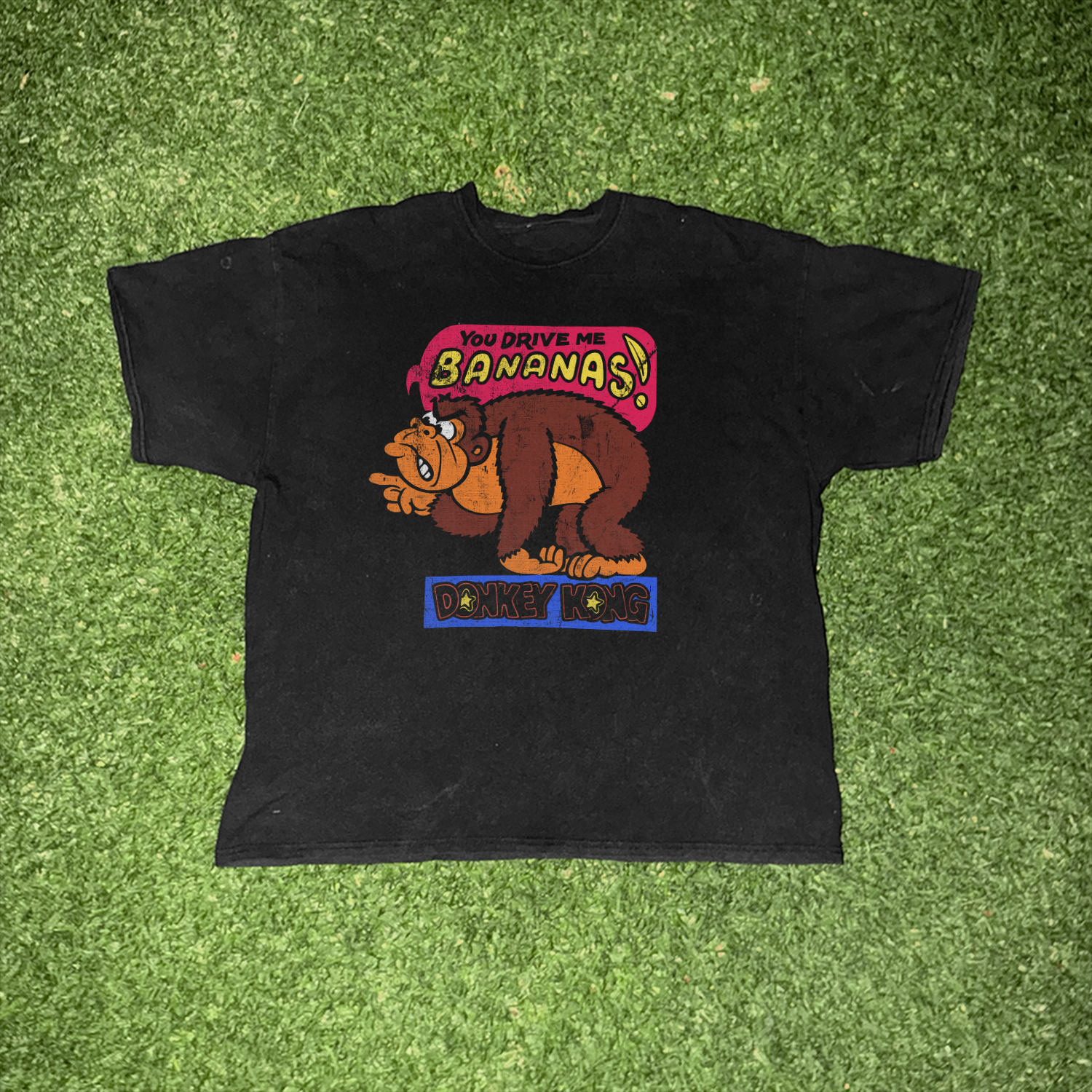Sweet 80s 'You Drive Me Bananas' Vintage Washed Black Tee - Black - T-Shirt