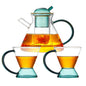 Green Borosilicate Hydrochloric Glass Teapot Set with 2 Glasses and Glass Filter - Kia Day Design
