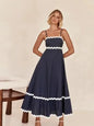 Benny Sleeveless Black Maxi Dress - Navy S - dress