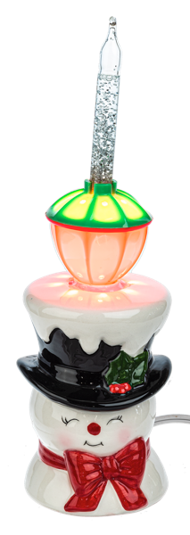 Light Up Bubble Light Snowman Figurine - Default Title - Christmas >> Novelty