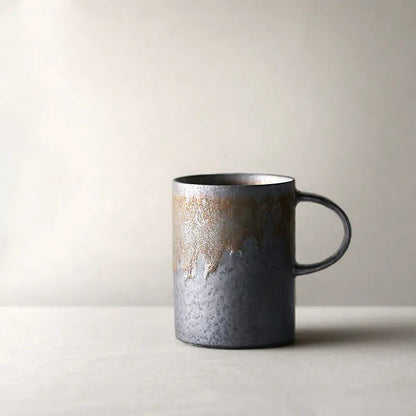 Black Vintage Handmade Ceramic Coffee Mug - Kia Day Design