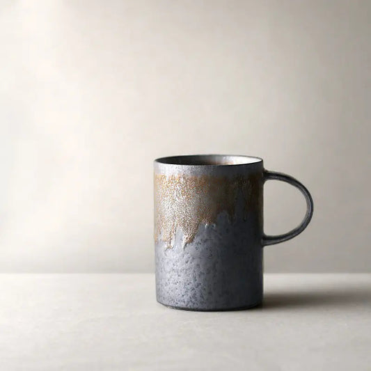 Black Vintage Handmade Ceramic Coffee Mug - Kia Day Design