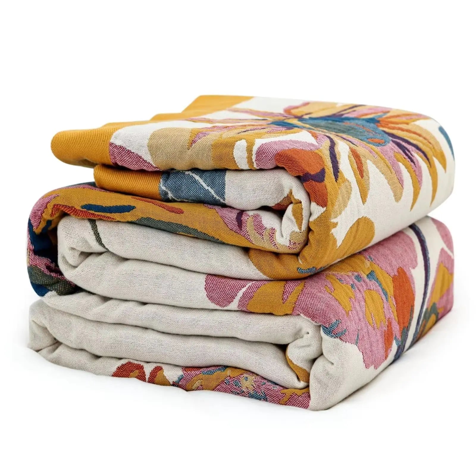 MSGKV Boho Cotton Throw Blanket 60x80 Soft Lightweight Blanket for Couch Bed Travel Picnics Home Decor Kia Day Design
