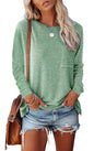 Pocket Split Long-sleeved Casual T-shirt Kia Day Design