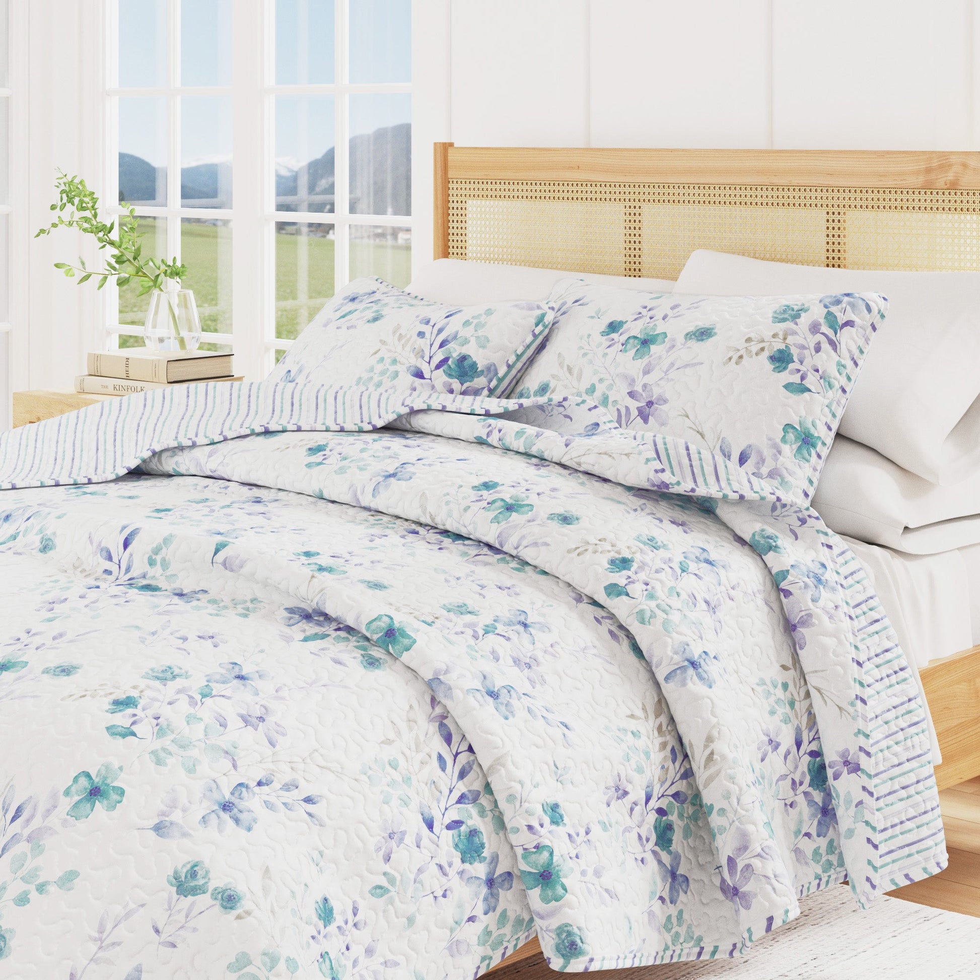 April Morning Floral Quilt Set - - Quilts