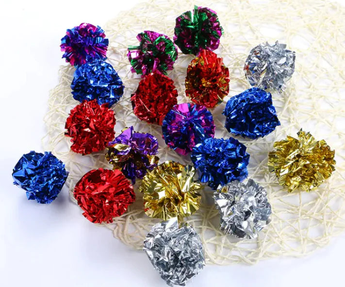 Cat Toy Crinkle Paper Balls - Random - cat toy