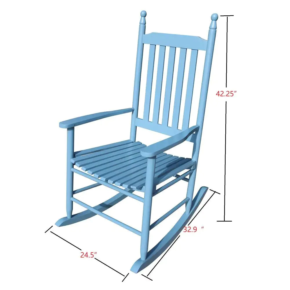 Wooden Porch Rocker Chair Blue Kia Day Design