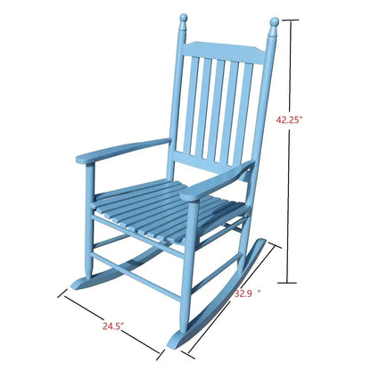 Wooden Porch Rocker Chair Blue Kia Day Design