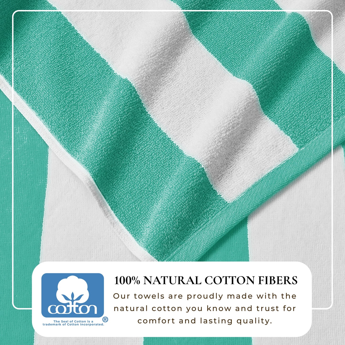 Cotton Velour Cabana Stripe Beach Towel - Novia Collection - -