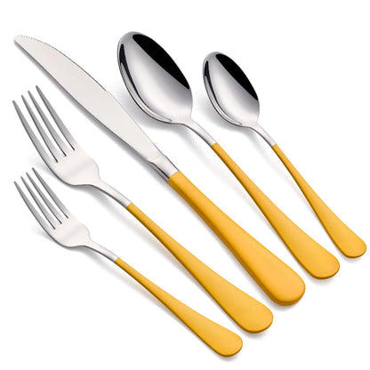 Onlycooker 20-Piece Yellow Silverware Set - Yellow 20 Piece - flatware