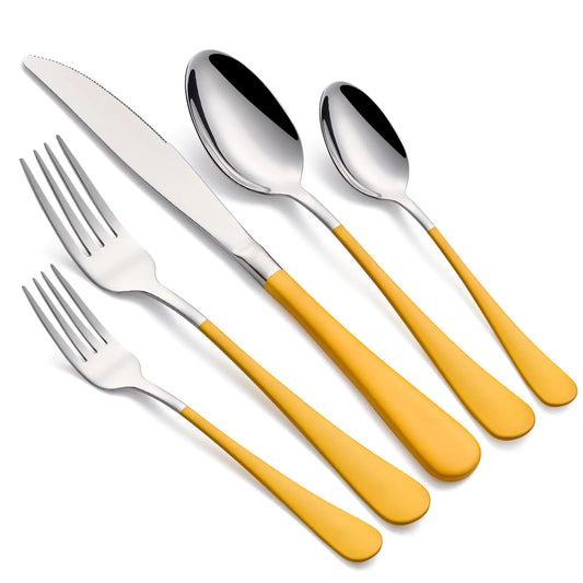 Onlycooker 20-Piece Yellow Silverware Set - Yellow 20 Piece - flatware