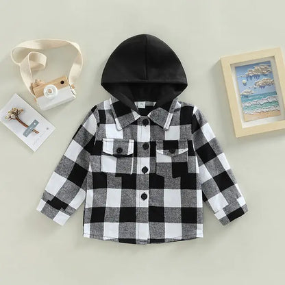 Autumn Kids Shirt Coats white black 3T