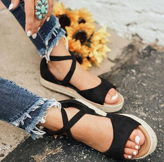 Modern BOHO Style Summer Sandals - Black 39 - sandals