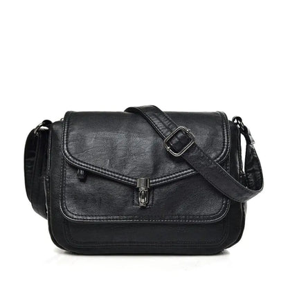 Womens Retro Crossbody Shoulder Bag - Clarice Black one