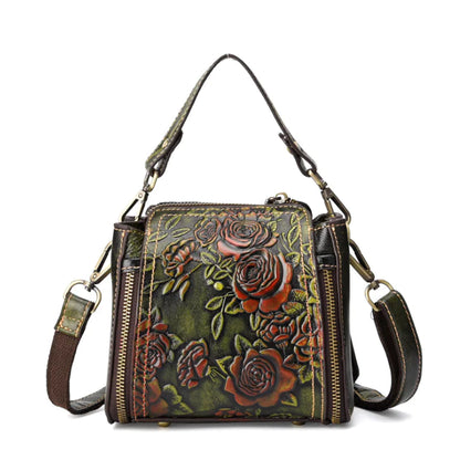 Genuine Leather Women's Handbag and Bucket Backpack Kia Day Design