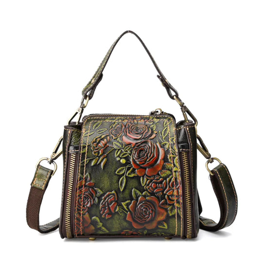 Genuine Leather Women's Handbag and Bucket Backpack Kia Day Design