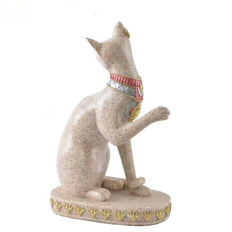 Sandstone Bastet Statue Egyptian Cat God Figurine