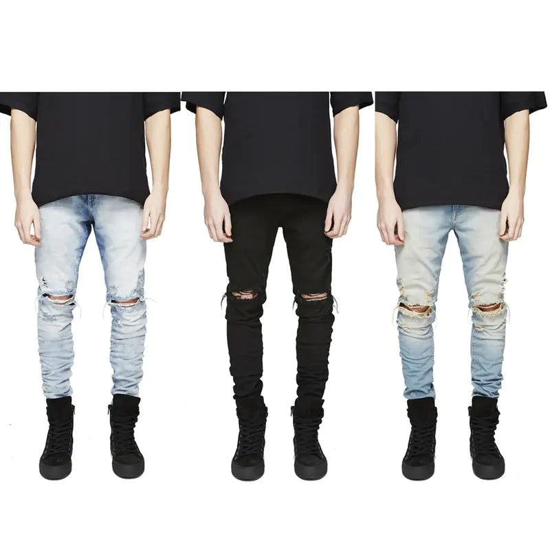 Street Men's Knee-Skinny Jeans