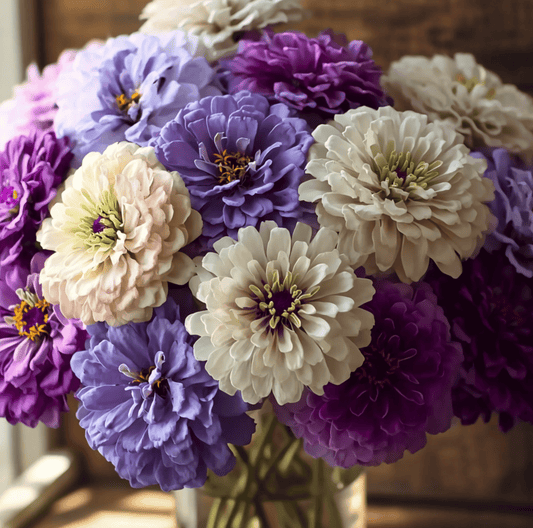 Blueberry Cheesecake Zinnia – 100 Seeds - - Seeds