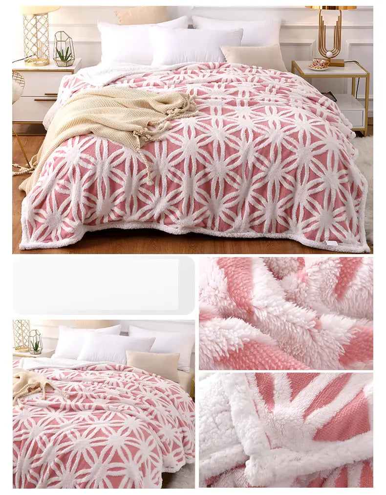 Sherpa and Milk Velvet Blanket - Kia Day Design
