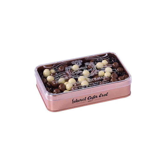 Şekerci Cafer Erol Coffee Bean Dragee Bronze Tin Box, 300 g Kia Day Design