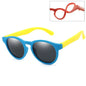 Kids Round Polarized Sunglasses Blue Yellow Gray