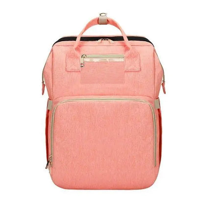 Diaper Backpack With Changing Bed Pink